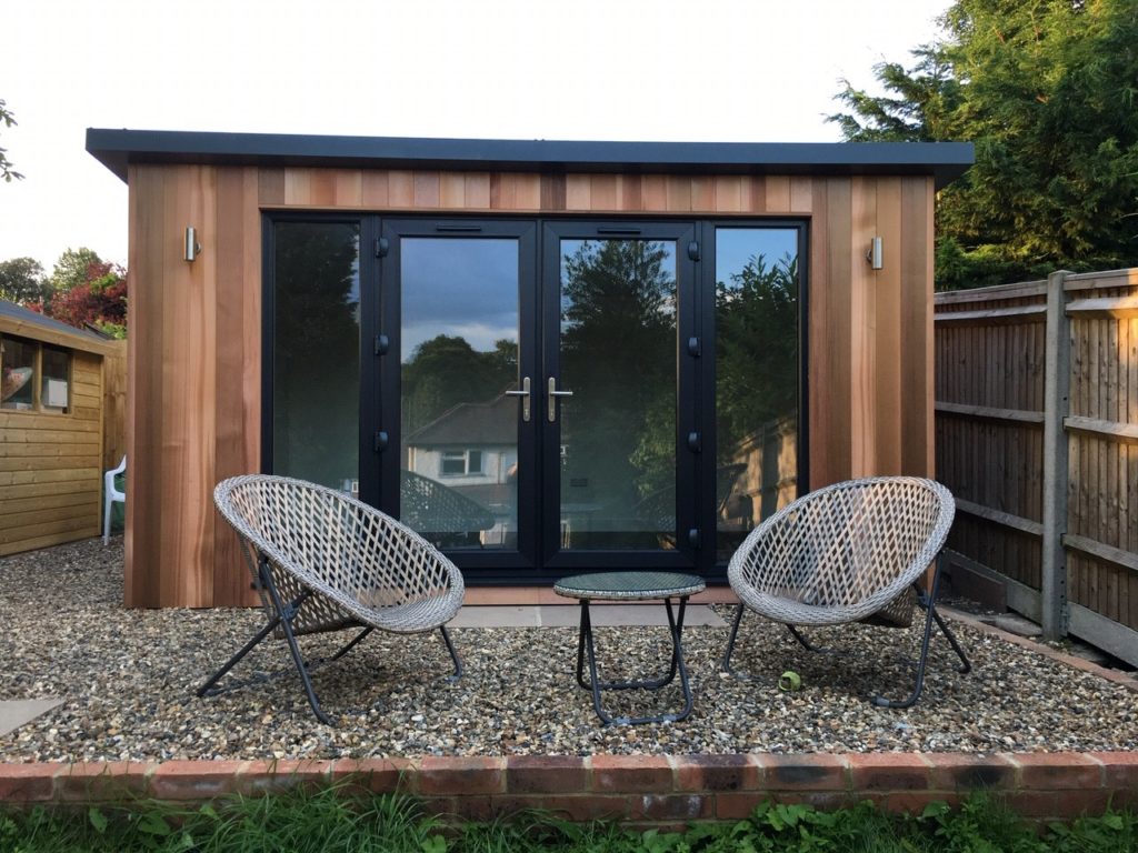 Contemporary Overhang Studio with UPVC side opening window